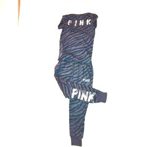 Lovely PINK Set, zebra & sequined design Loose Fit Xs. Good Condition